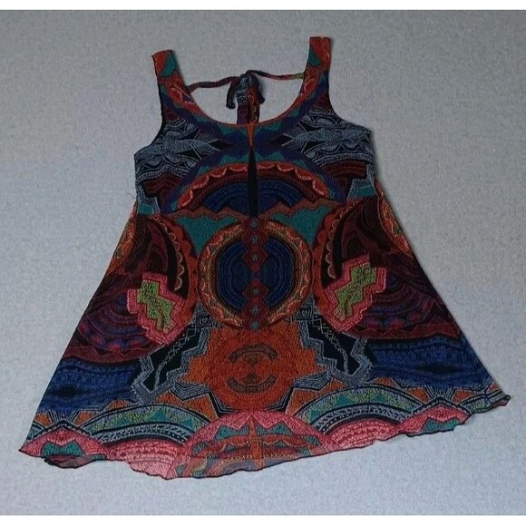 Angie Dresses & Skirts - Angie Sleeveless Swing Tunic Mini Dress Large Geometric Tribal Print Boho Retro